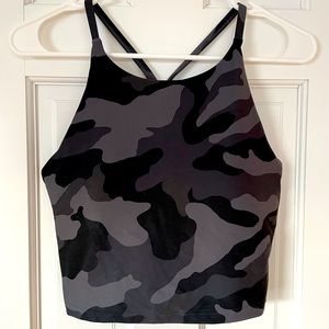 black camo workout halter top
